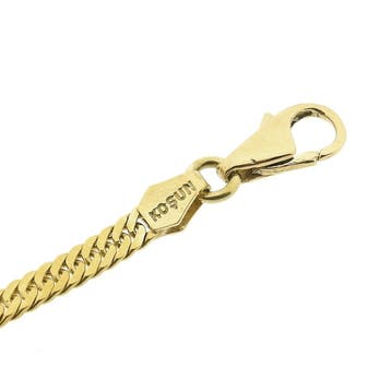 Gouden gedraaide gourmetschakel ketting, Ophalen of Verzenden, Gebruikt, Goud, Goud