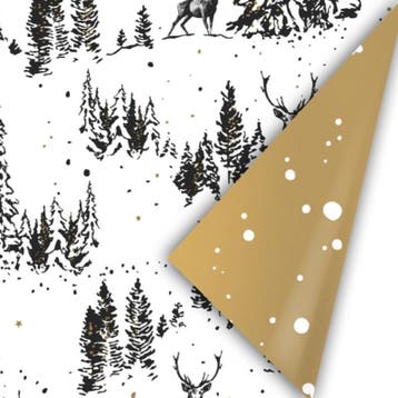 2m Kerst Reindeer Forest zwart/wit (Kerstmis), Ophalen of Verzenden, Nieuw