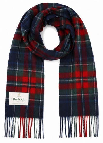 Barbour Sjaal Tartan Wool Cashmere Navy maat one size Heren, Verzenden, Nieuw, Barbour