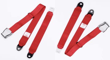 2 Point Airplane Buckle Lap Seat Belts Red, Ophalen of Verzenden, Nieuw