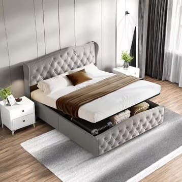 Gestoffeerd hydraulisch opbergbed 140/160x200 cm, Huis en Inrichting, Slaapkamer | Bedden, Verzenden, Nieuw