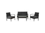 Veiling - Loungeset Trinidad - Polyrotan - Donkergrijs, Tuin en Terras, Tuinsets en Loungesets, Nieuw