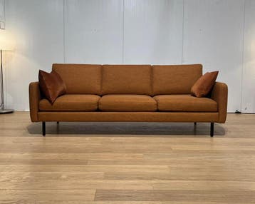 Bank Bolia Scandinavia 3 Zits Terracotta - Nieuwstaat, Driepersoons, 75 tot 100 cm, Ophalen of Verzenden, Zo goed als nieuw