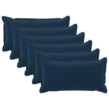 vidaXL Kussensloop 6 pcs HOUTEN Blauw 40 x 70 cm Microfiber, Verzenden, Nieuw, Blauw