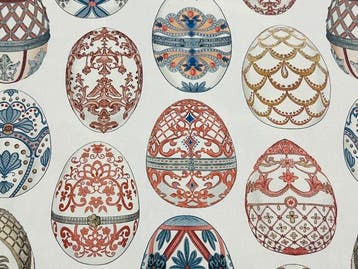 Katoenen Panama-stof “Imperiale Fabergé-eieren” – Luxe