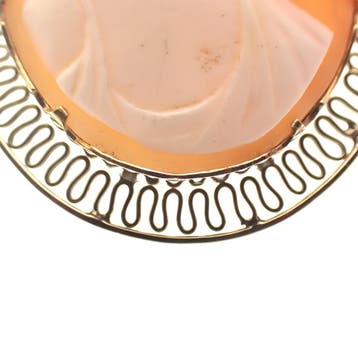 Antiek gouden broche/hanger met camee (Hanger of bedel), Ophalen of Verzenden, Gebruikt, Goud, Overige merken