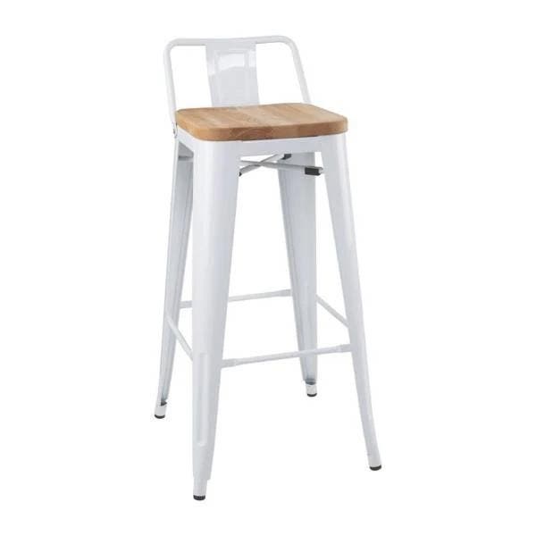 Barkrukken | BISTRO | Hout/Staal | Hout (Essen) | Wit Frame, Zakelijke goederen, Horeca | Keukenapparatuur, Nieuw in verpakking