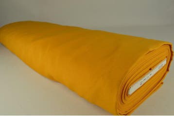 Okergeel brandvertragende stof  - Goedkoop op rol, 120 cm of meer, Geel, Ophalen of Verzenden, Polyester