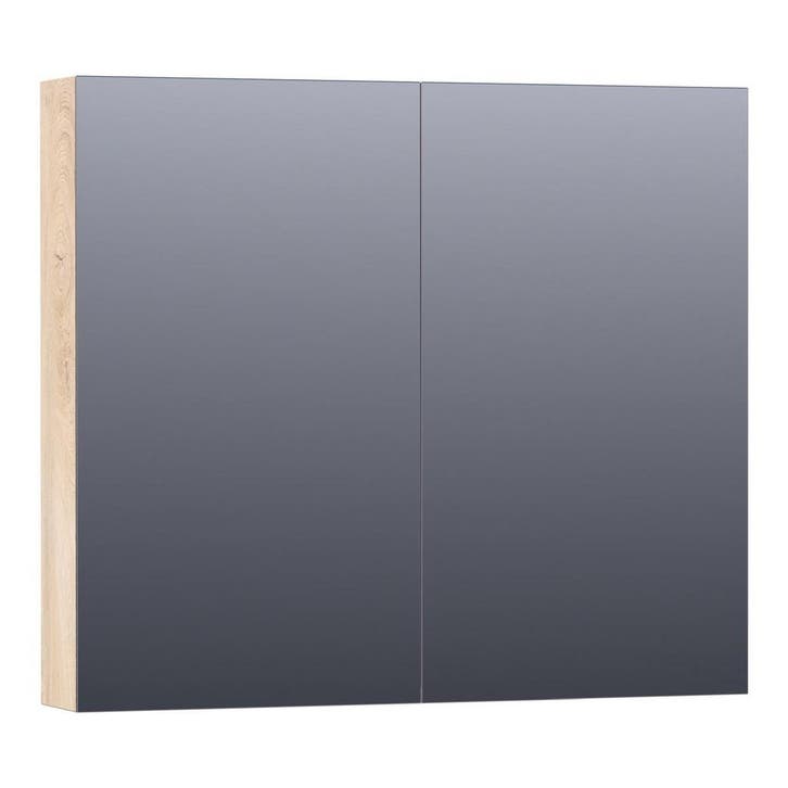 Brauer Impress Spiegelkast 80 cm - zonder Verlichting - Met, Huis en Inrichting, Badkamer | Badkamermeubels, Nieuw, Ophalen of Verzenden