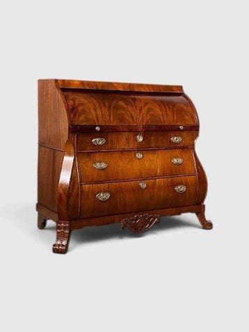 Cilinderbureau - Epoque Transition - Mahogany, Gilt brass