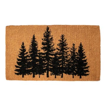Deurmat Kokos handgeweven dennenbomen 75cm, Verzenden, Nieuw