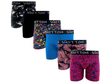 Heren boxershorts - SQOTTON® - 6 stuks - Criss Cross/Jungle, Verzenden