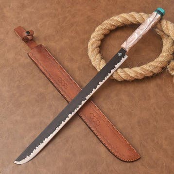 RELIC & EDGE - Keukenmes - S38 - Staal, Leder, Hars -