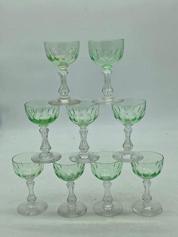 Val Saint Lambert - Wijnglas (9) - Kristal, Antiek en Kunst, Antiek | Glas en Kristal
