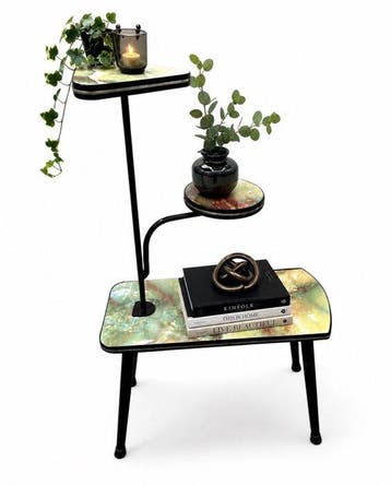 Plantentafel - Hout, Metaal - Vintage plantentafel