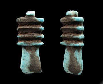 Oud-Egyptisch Faience Djed-pilaar amulet (1x) - 3 cm (Zonder