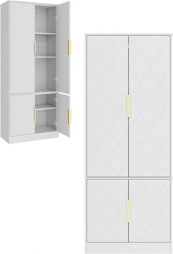 Badkamerkast - Badkamermeubel - Kast met deuren - 60x30x180, Verzenden, Zo goed als nieuw