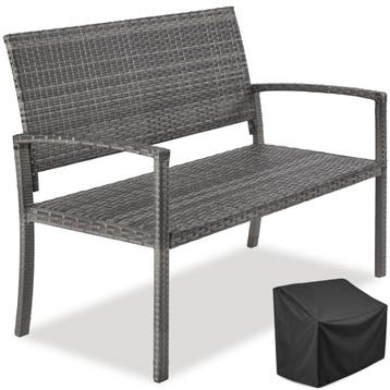 wicker tuinbank Murat 2-zits, weerbestendig, 250 kg - grijs, Verzenden, Nieuw
