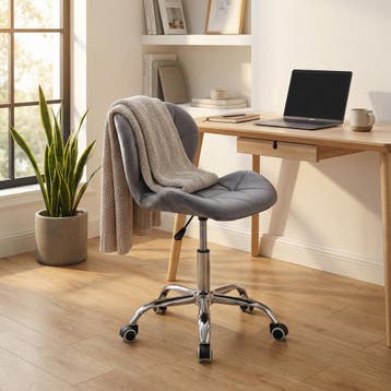 Bureaustoel Grijs Velvet | Modern | A-kwaliteit | Beste P..., Huis en Inrichting, Bureaustoelen, Nieuw, Ophalen of Verzenden, Grijs