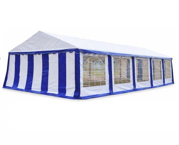 Classic Plus Partytent PVC 5x10x2 mtr in Wit-Blauw, Verzenden, Nieuw, 2 meter of meer, Partytent