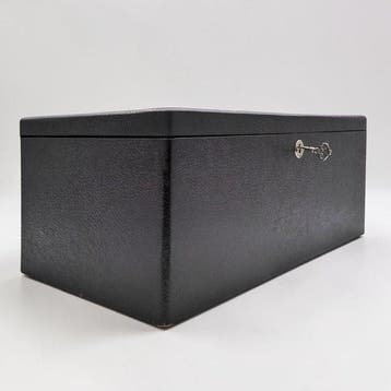 Doos - Zeldzame bestekdoos uit de jaren ’70, zwart, met