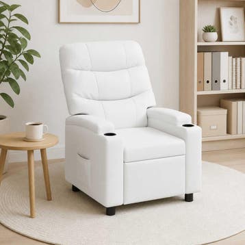 vidaXL Ligstoel Wit 75 x 93 x 102 cm Stof, Verzenden, Nieuw