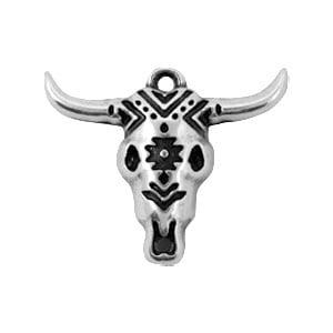 Bedel DQ metaal buffelkop 32x26mm Antiek zilver (nikkelvr..., Ophalen of Verzenden, Nieuw, Bedel