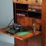 Blonde mahonie Louis Seize secretaire abattant ca 1800 No280, Antiek en Kunst, Ophalen of Verzenden