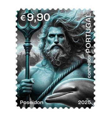 Portugal 2025/2025 - Crypto Stempel Poseidon Blauw - Crypto, Gestempeld