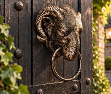 Wanddecoratie - Iron - Ram Towel Ring / Door Knocker - Azië