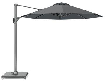 Voyager T1 zweefparasol 300 cm rond antraciet met 90KG voet, Tuin en Terras, Parasols, Ophalen of Verzenden, Nieuw