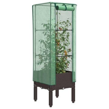 vidaXL Plantenbak verhoogd met kashoes 40x40x140 cm, Verzenden, Nieuw, Kunststof
