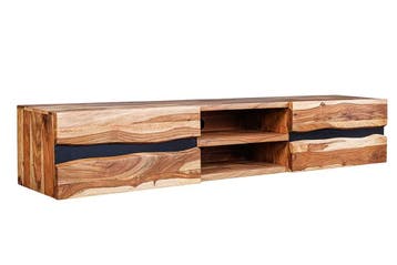 Hangend tv-meubel AMAZONAS 160cm bruin Sheesham massief hout, Ophalen of Verzenden, Nieuw