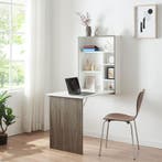 Klaptafel Greve voor wandmontage 80x62x16 cm wit en houtkleu, Verzenden, Nieuw