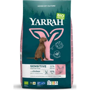 Yarrah Dog Droog Bio Sensitive Kip&Rijst 10kg, Verzenden, Nieuw