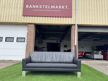 Jori Glove  zwart leren bankstel design verstelbaare bank, Design, Driepersoons, Zo goed als nieuw, Rechte bank