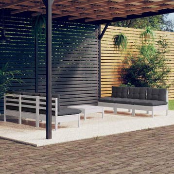 vidaXL 7-delige Loungeset met antracietkleurige kussens, Verzenden, Nieuw, Loungeset