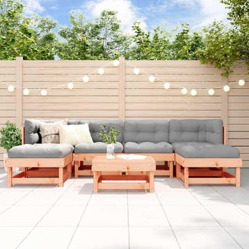 vidaXL 7-delige Loungeset massief douglashout, Verzenden, Nieuw, 7 zitplaatsen, Loungeset