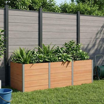vidaXL Verhoogde plantenbak Bruin 300 x 100 x 91 cm WPC en, Verzenden, Nieuw, 100 cm of meer, 60 cm of meer