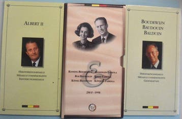 België. 250 Francs 1993/1998, Officiele Herdenkingsmedaille, Postzegels en Munten