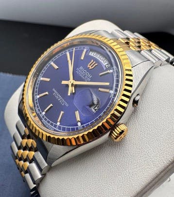 Ricoh - Rolex Style Day&Date Fluted Bezel - Zonder, Sieraden, Tassen en Uiterlijk, Horloges | Heren, Nieuw