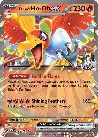Ethans Ho-Oh EX 026/217 Ascended Heroes, Ophalen of Verzenden, Nieuw, Losse kaart, Foil