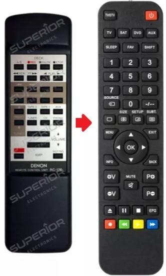 Alternatieve Denon RC-176 afstandsbediening, Verzenden, Nieuw