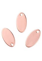 2 x metalen naamlabel hangers/bedels ovaal 24x12mm rose gold, Ophalen of Verzenden, Nieuw, Bedel