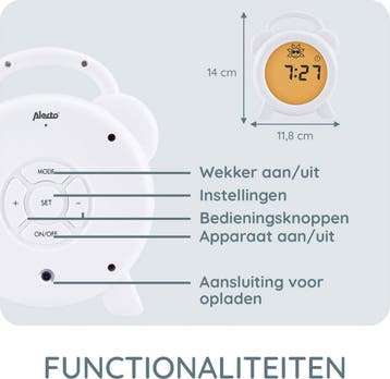 Slaaptrainer voor kinderen - Kinderwekker met Nachtlamp - Wi, Verzenden, Zo goed als nieuw