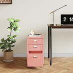 Kantoorkast Kökar op wielen 48x28x41 cm roze [en.casa], Zakelijke goederen, Verzenden, Nieuw in verpakking