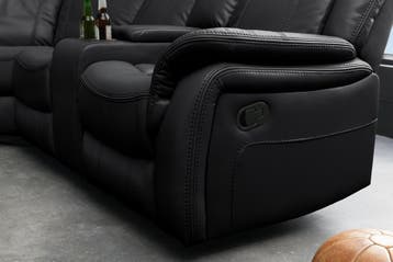 Cinema fauteuil HOLLYWOOD 5-zits kunstleer zwart - 47590, Ophalen of Verzenden, Nieuw