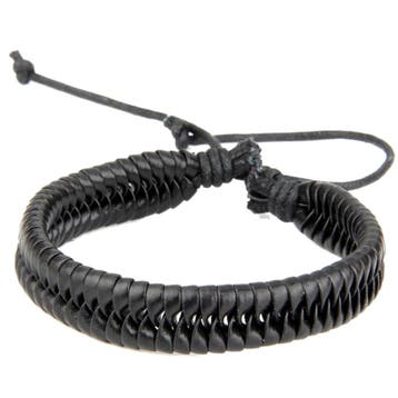 Fako Bijoux - Armband - Leder - Snake - Zwart, Verzenden, Nieuw
