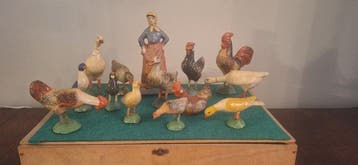 Figuur - Boerderijdieren - Handbeschilderd - Erzgebirge (14), Antiek en Kunst, Antiek | Speelgoed