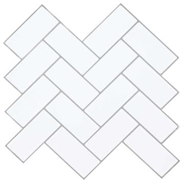 vidaXL Haringbeen Tegel 50 pcs Wit Grijs 30 x 30 cm, Hobby en Vrije tijd, Verzenden, Nieuw